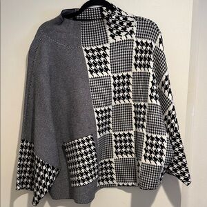 Joseph Ribkoff Black and White Houndstooth Wrap